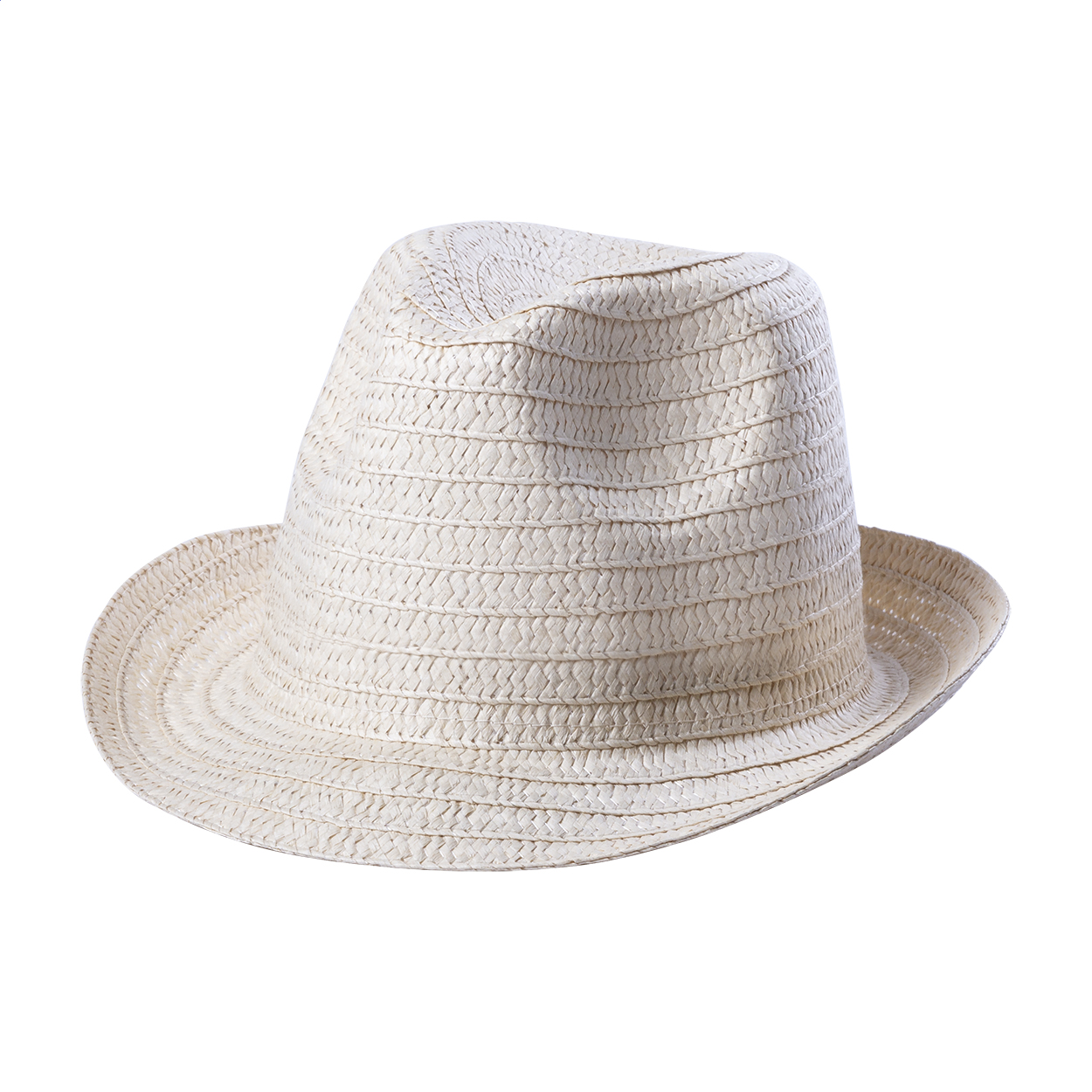 Cappello di paglia unisex Solra in carta sintetica, personalizzabile con fascia stampato con logo