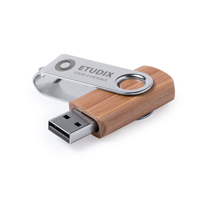 Chiavetta USB in legno di bambù da 16GB con clip metallica - Pogliano Milanese