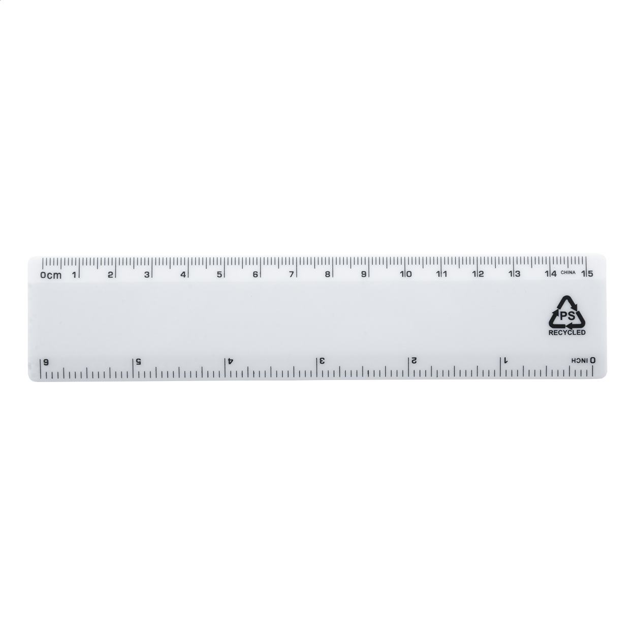 Righello Relin 15 cm personalizzato in plastica PS riciclata stampato con logo