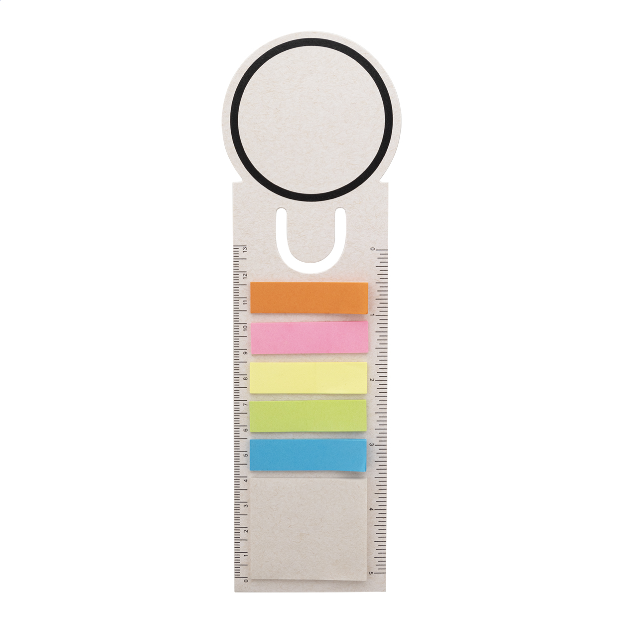 Segnalibro righello Relact Mark personalizzato in cartone del latte riciclato stampato con logo