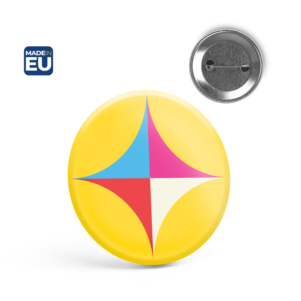 Spilla Button P'IN 9 con spillo personalizzata, ø59 mm