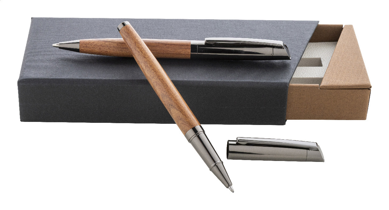 Set di penne in metallo e legno di lusso - Pianello del Lario bedrukken met logo