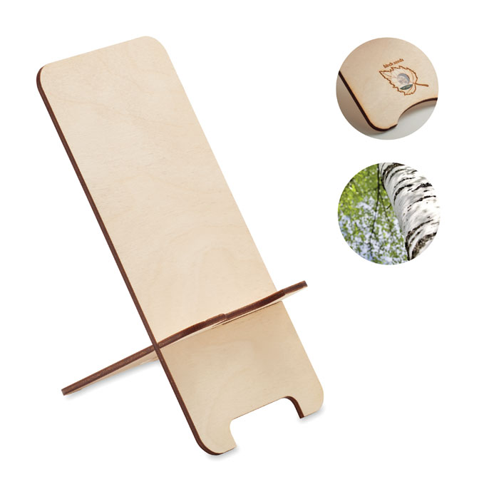 Supporto per telefono in legno di betulla con kit di semi di pino