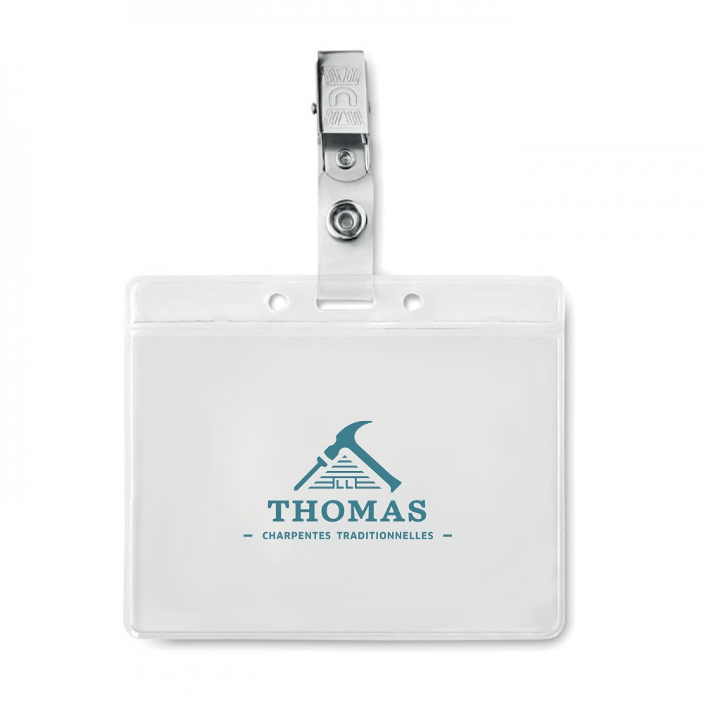 Porta Badge in PVC con Clip Metallica - Stezzano