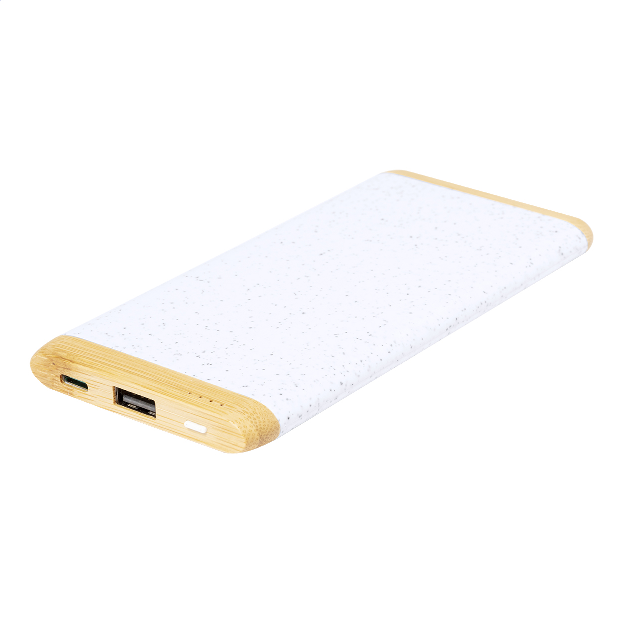 Power bank Cereale in bambù e paglia di grano da 5000 mAh con il tuo logo stampato con logo