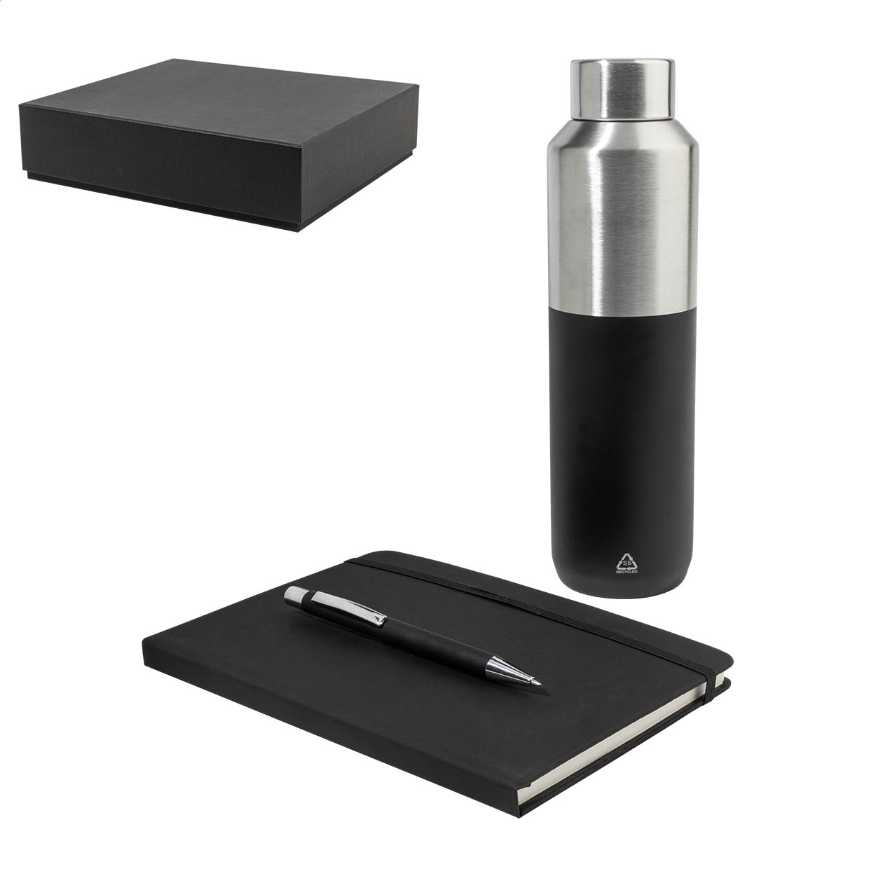 Set regalo Victus con quaderno A5, borraccia termica 600 ml e penna