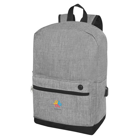 Zaino per laptop in colore melange con porta USB - Miradolo Terme
