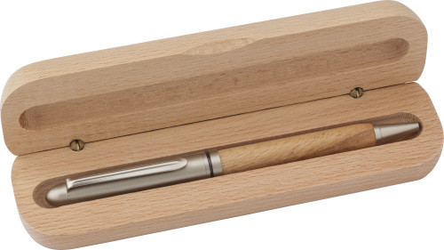 Penna in legno di bambù con penna a sfera in metallo - Civitella San Paolo