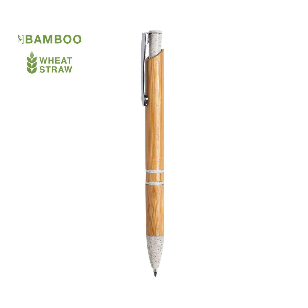 Penna a sfera Nature Line in bambù con punta in paglia di grano - Ossago Lodigiano
