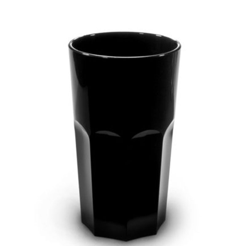 Bicchiere di plastica multifunzione nero personalizzato (33 cl) - Isolde