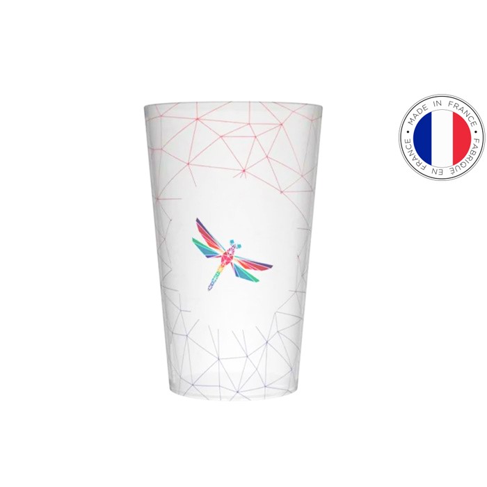 Bicchiere di plastica riutilizzabile traslucido personalizzato con stampa digitale - Bresso