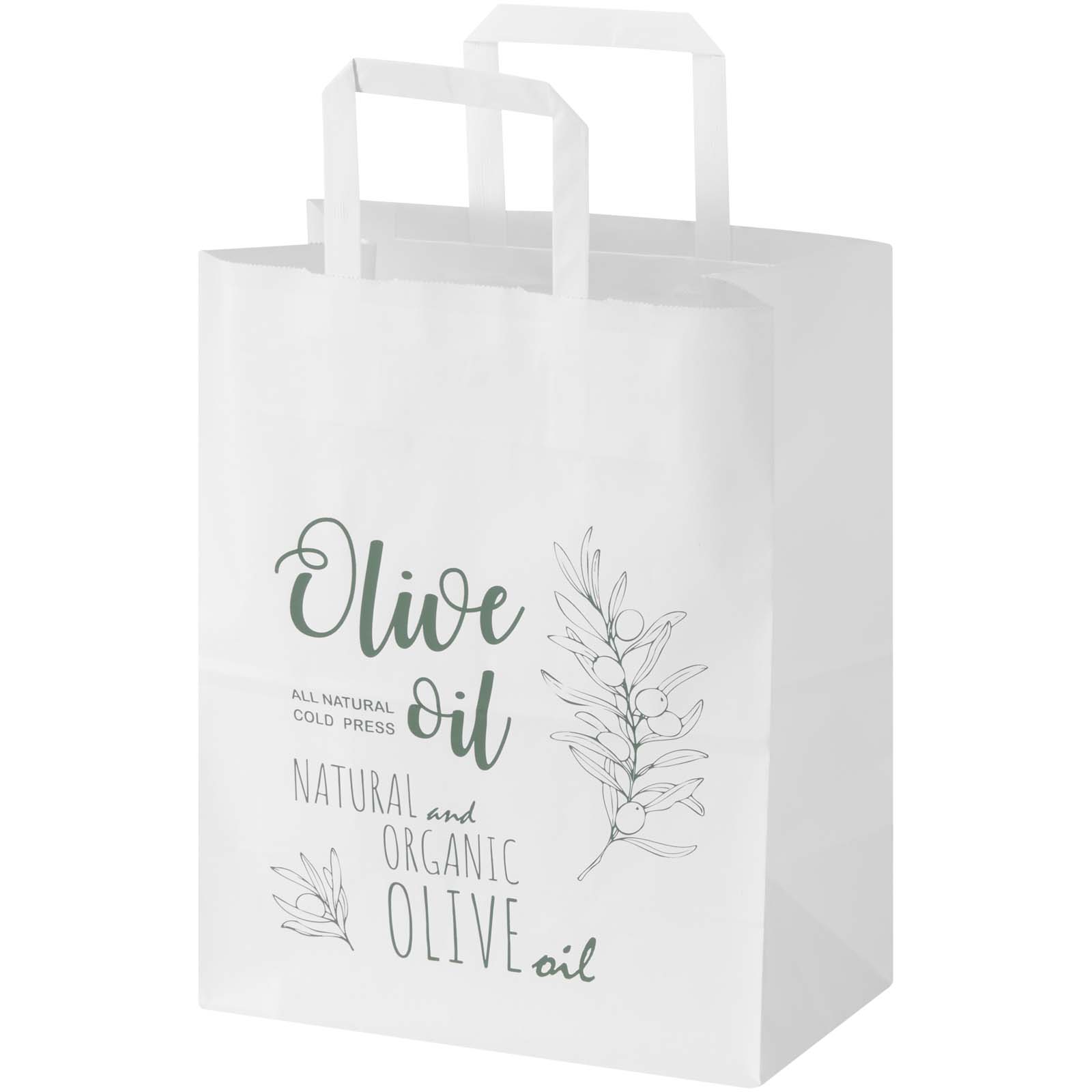 Borsa in carta kraft 80 g/m² con manici piatti – 25 x 15 x 32 cm