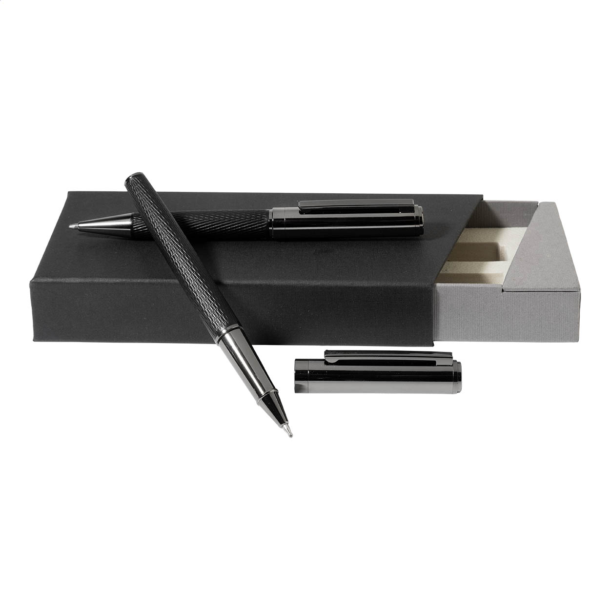 Set penna a sfera e roller Losange André Philippe in metallo con logo stampato con logo