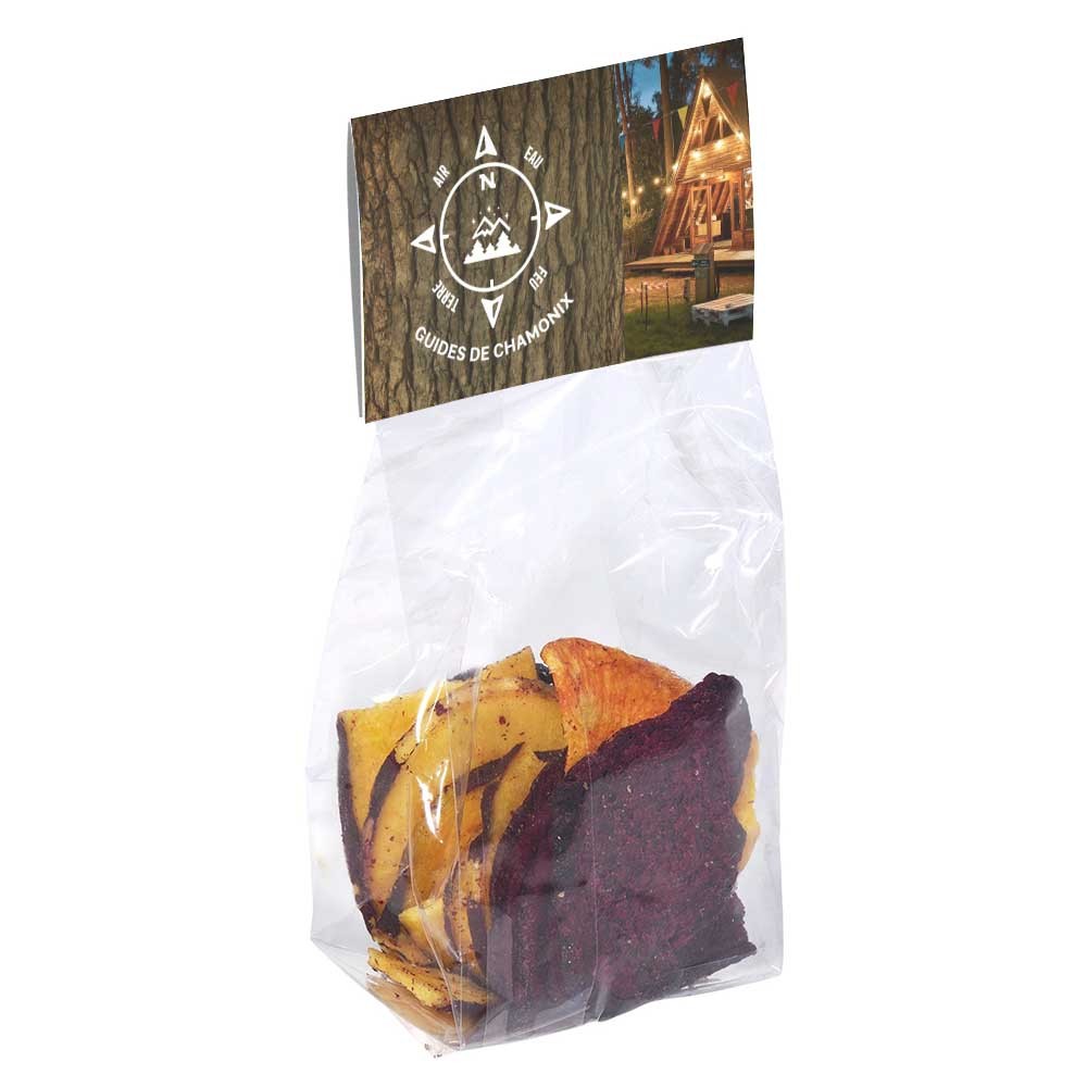 Sacchetto trasparente di verdure fritte con cartoncino stampato in testa - Macherio
