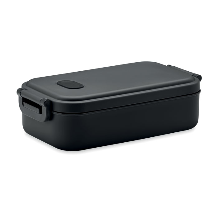 Box per pranzo in PP riciclato con coperchio ermetico, valvola in silicone e due fibbie laterali. Capacità: 800 ml - Torno