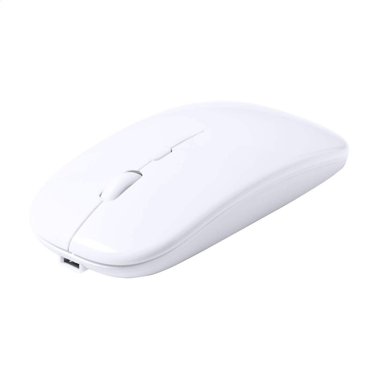 Mouse ottico wireless ricaricabile Rabick in ABS riciclato con logo