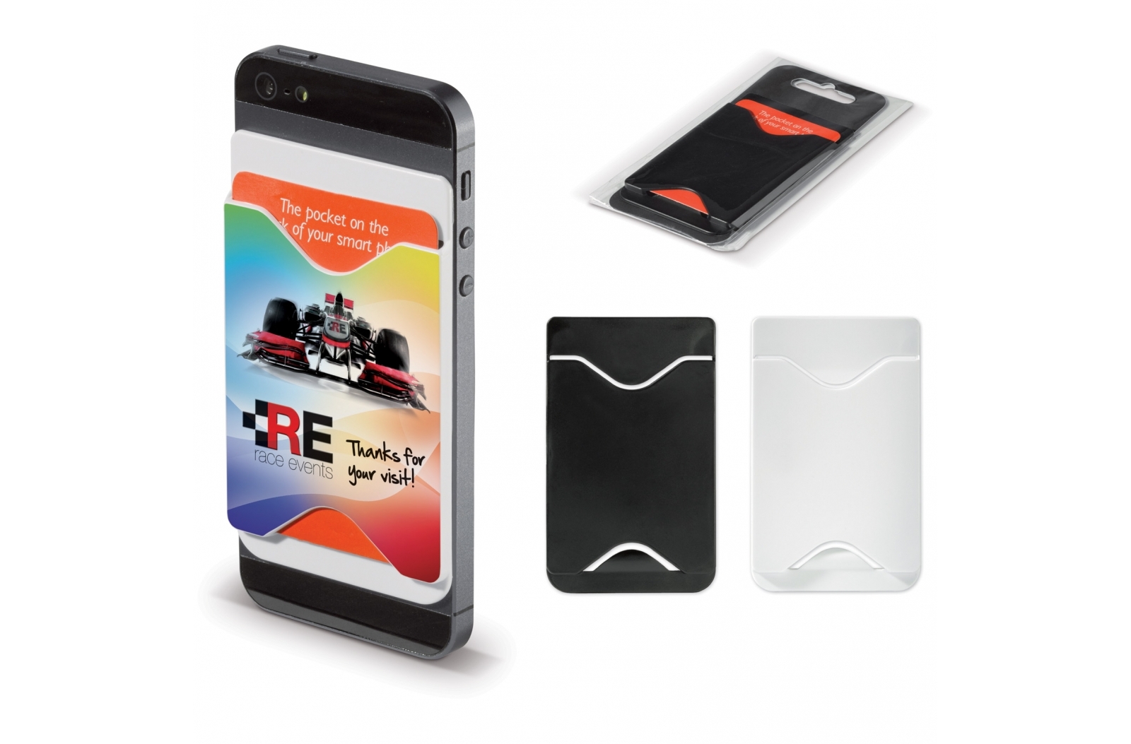 Porta Carte Adesivo in Plastica per Retro del Smartphone - Olmeneta