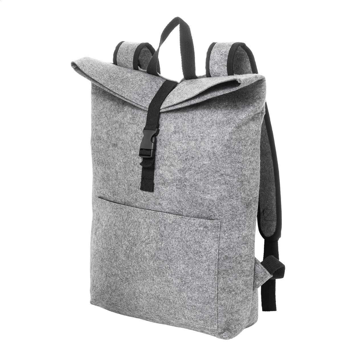 Zaino rolltop Refelt Roll in feltro RPET con vano laptop e logo