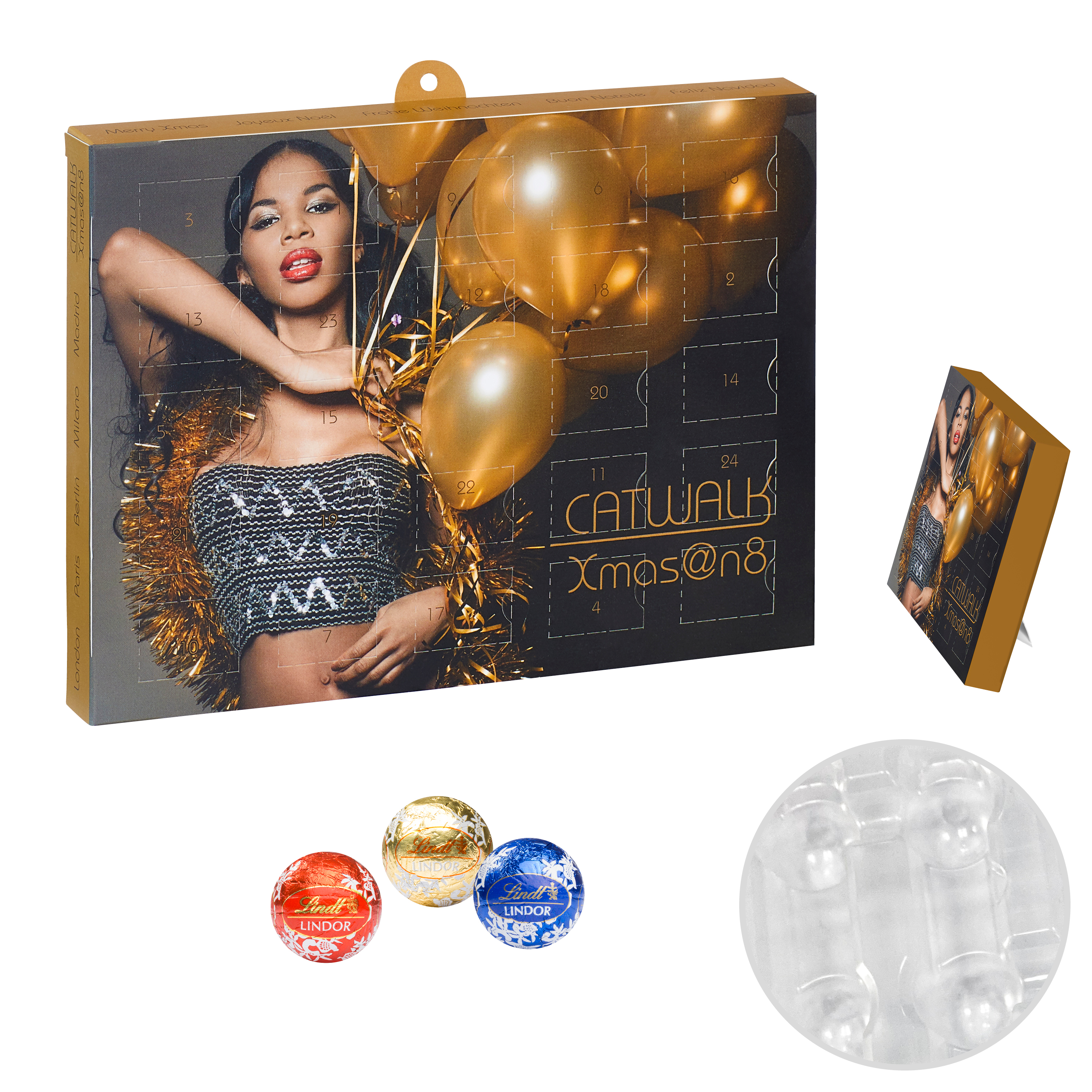 Calendario dell'Avvento Lindor Praliné - Buggiano stampato con logo