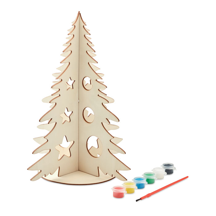 Set di pittura per albero di Natale in silhouette di legno fai-da-te - Cerreto Guidi