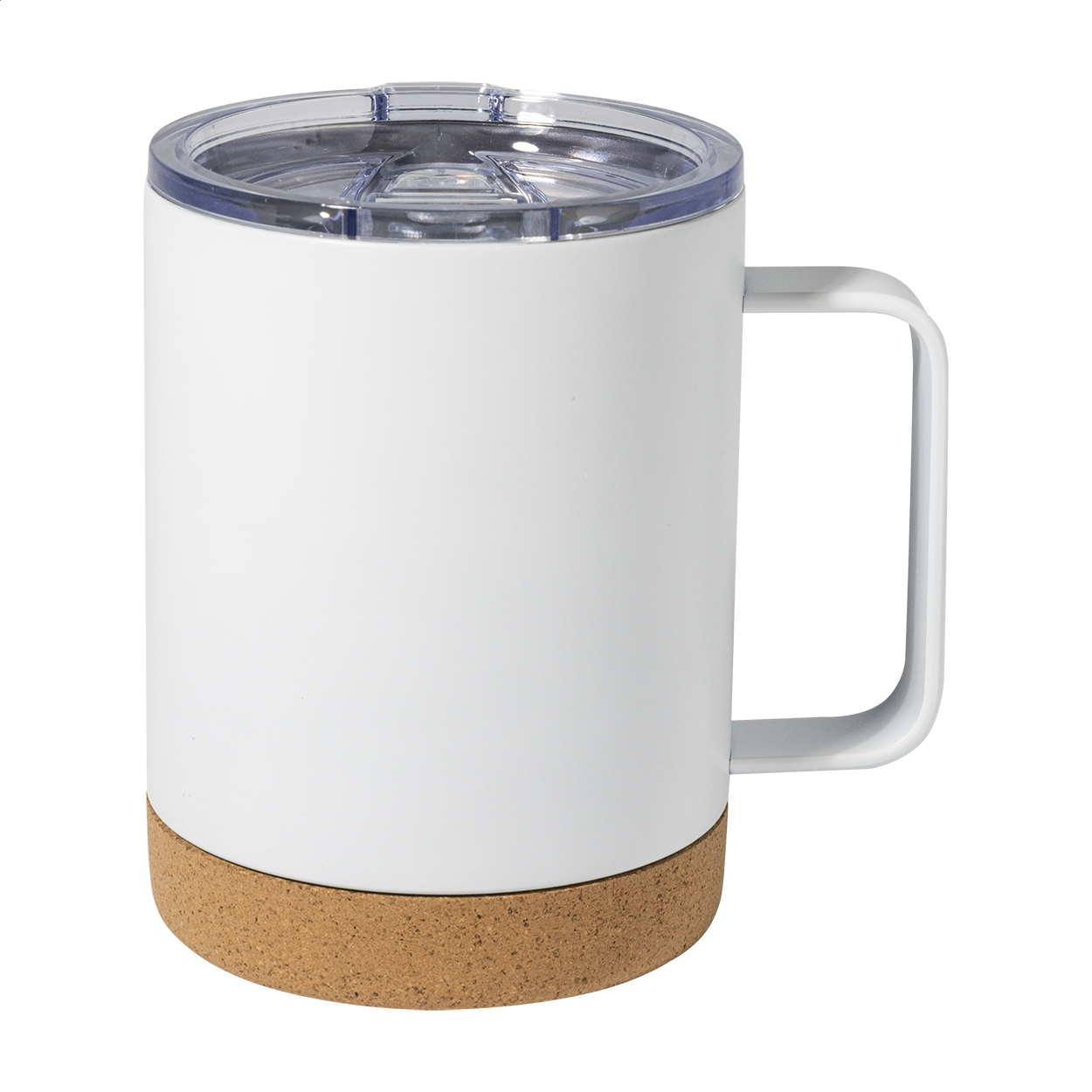 Tazza termica Corgox in acciaio inox con base in sughero, 330 ml, con il tuo logo
