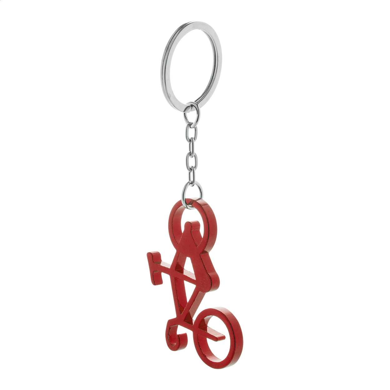 Portachiavi bicicletta Bianx in alluminio con apribottiglie e logo