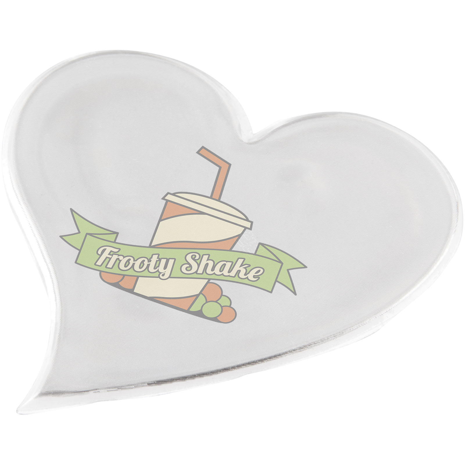 Adesivo riflettente grande a cuore RFX™ S-12 personalizzato in PVC stampato con logo