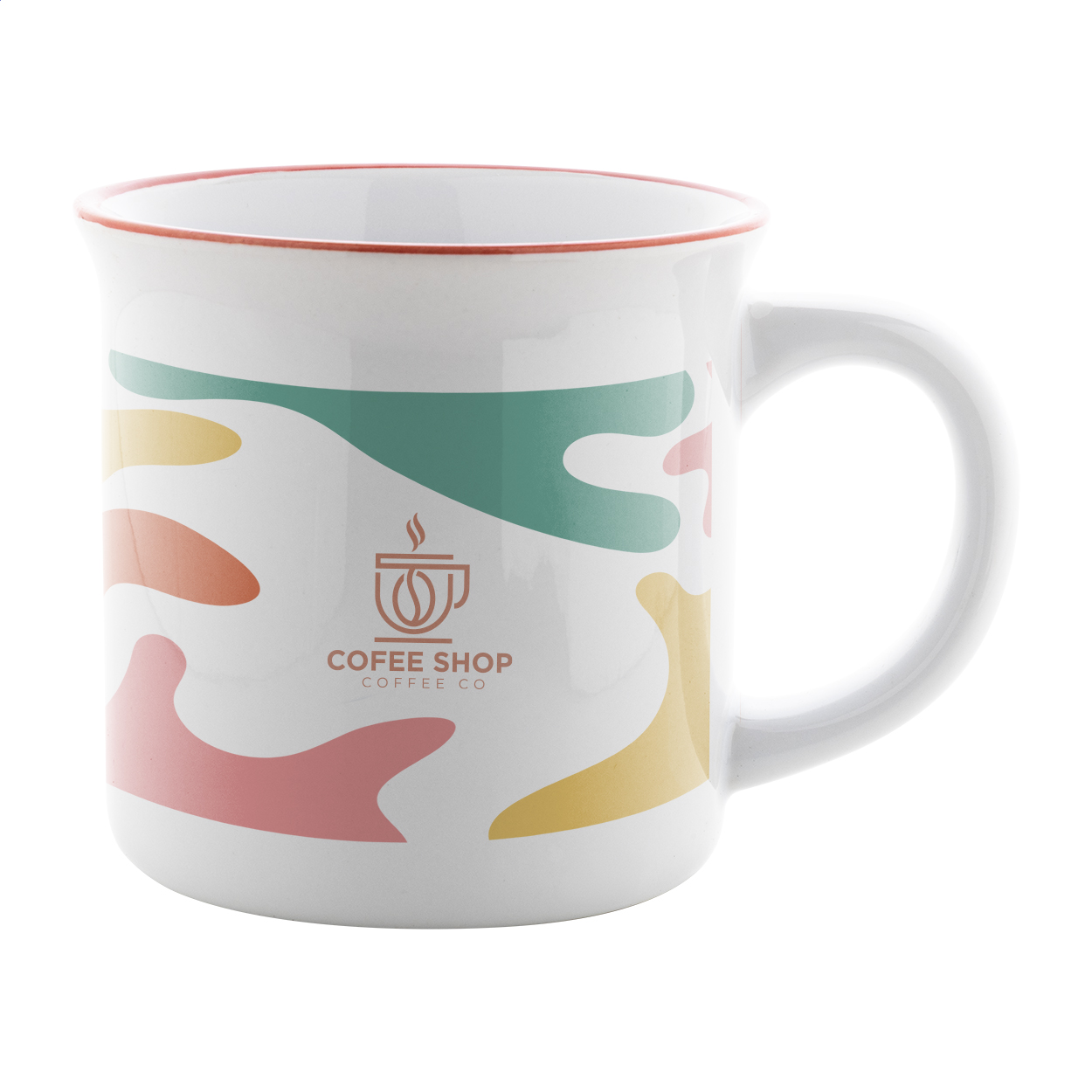 Mug Sublimazione Vintage Arcobaleno - Moniga del Garda stampato con logo