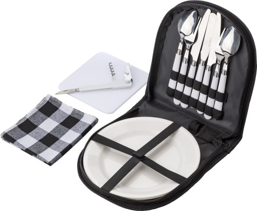 Borsa da Picnic in Tela per Viaggi con Posate in Plastica e Piatti - Gazoldo degli Ippoliti