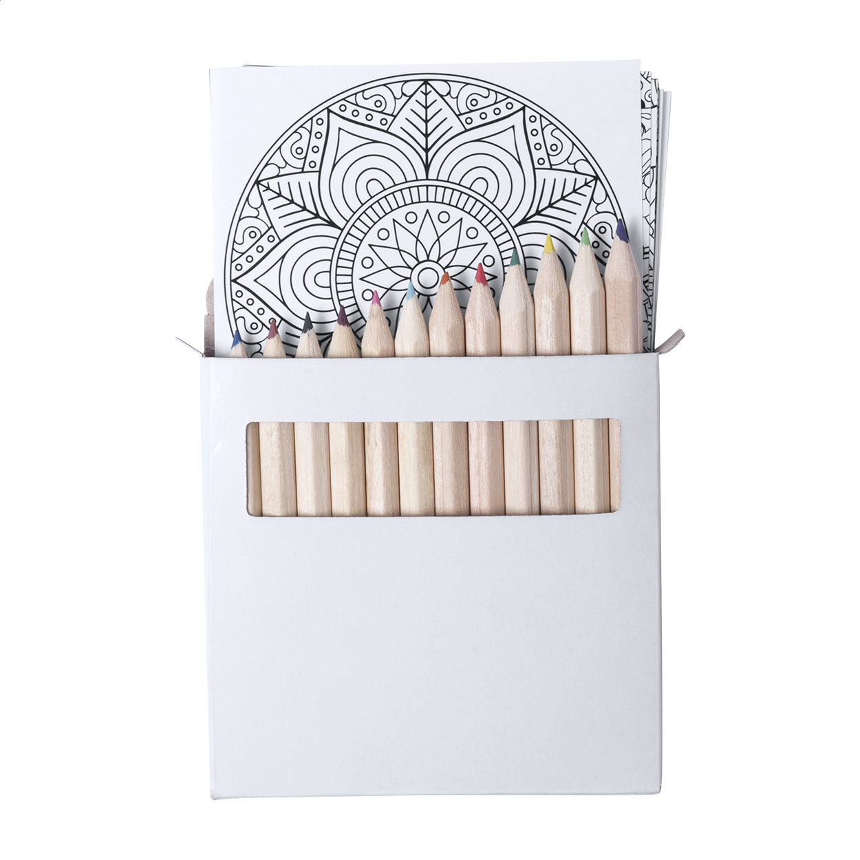 Set da colorare mandala Condala con 12 matite e 12 fogli e logo stampato con logo
