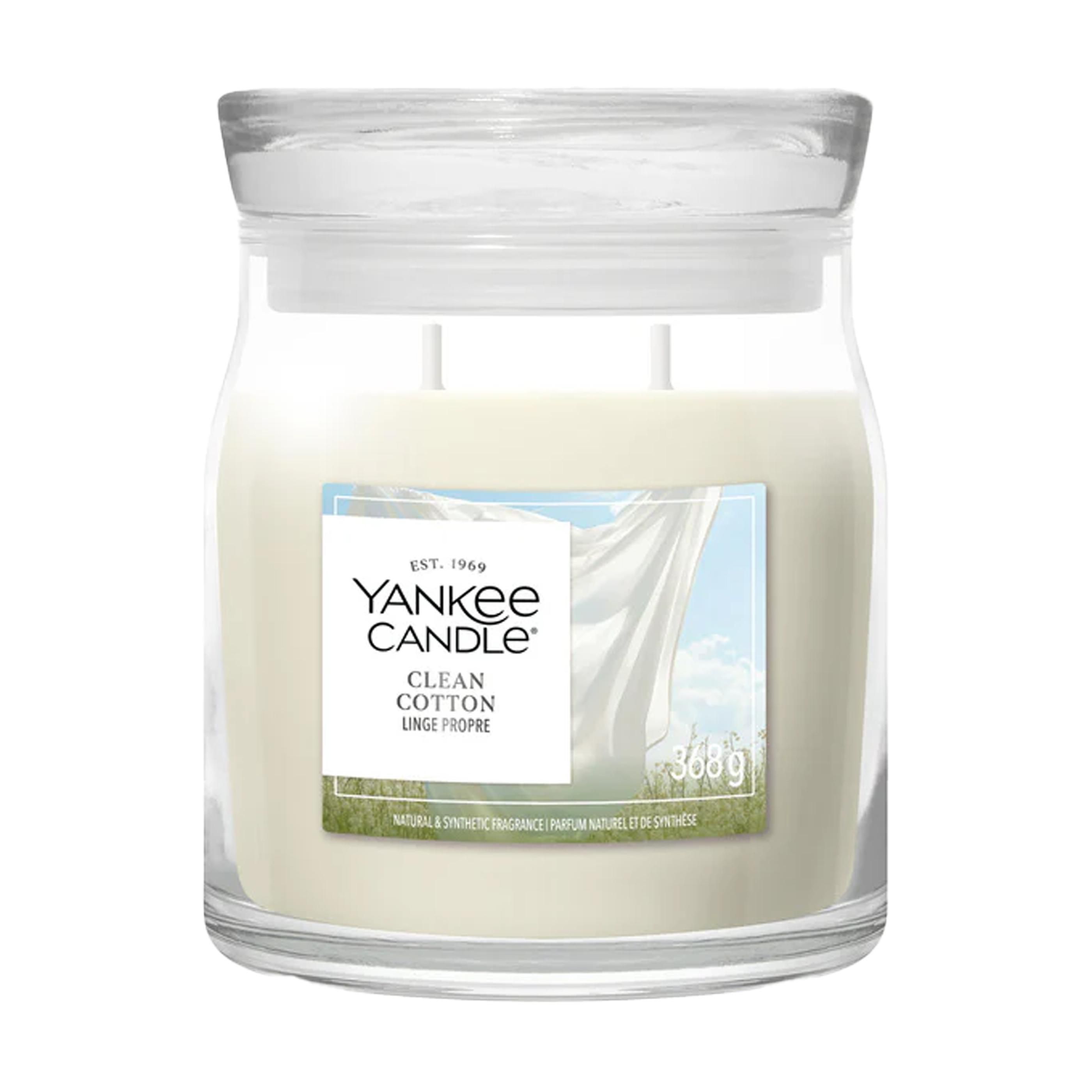 Candela profumata Yankee Candle Clean Cotton - vaso medio