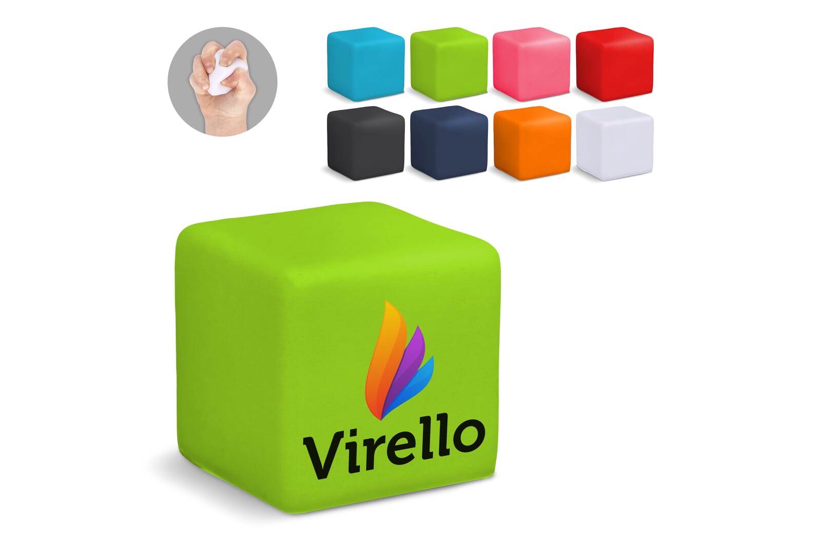 Quadrato antistress personalizzato in schiuma PU stampato con logo