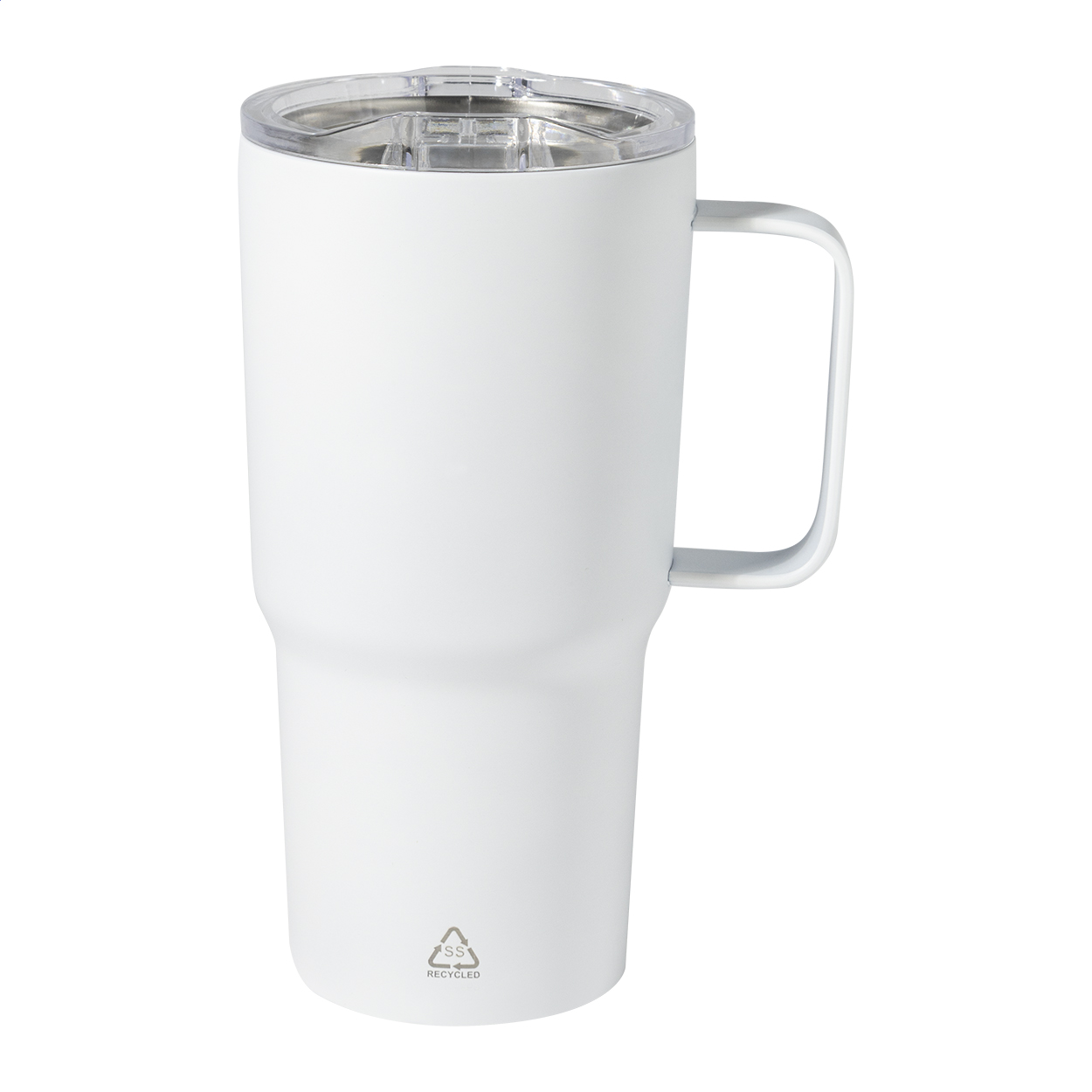 Tazza termica Grabicano in acciaio inox riciclato, 600 ml, con il tuo logo stampato con logo