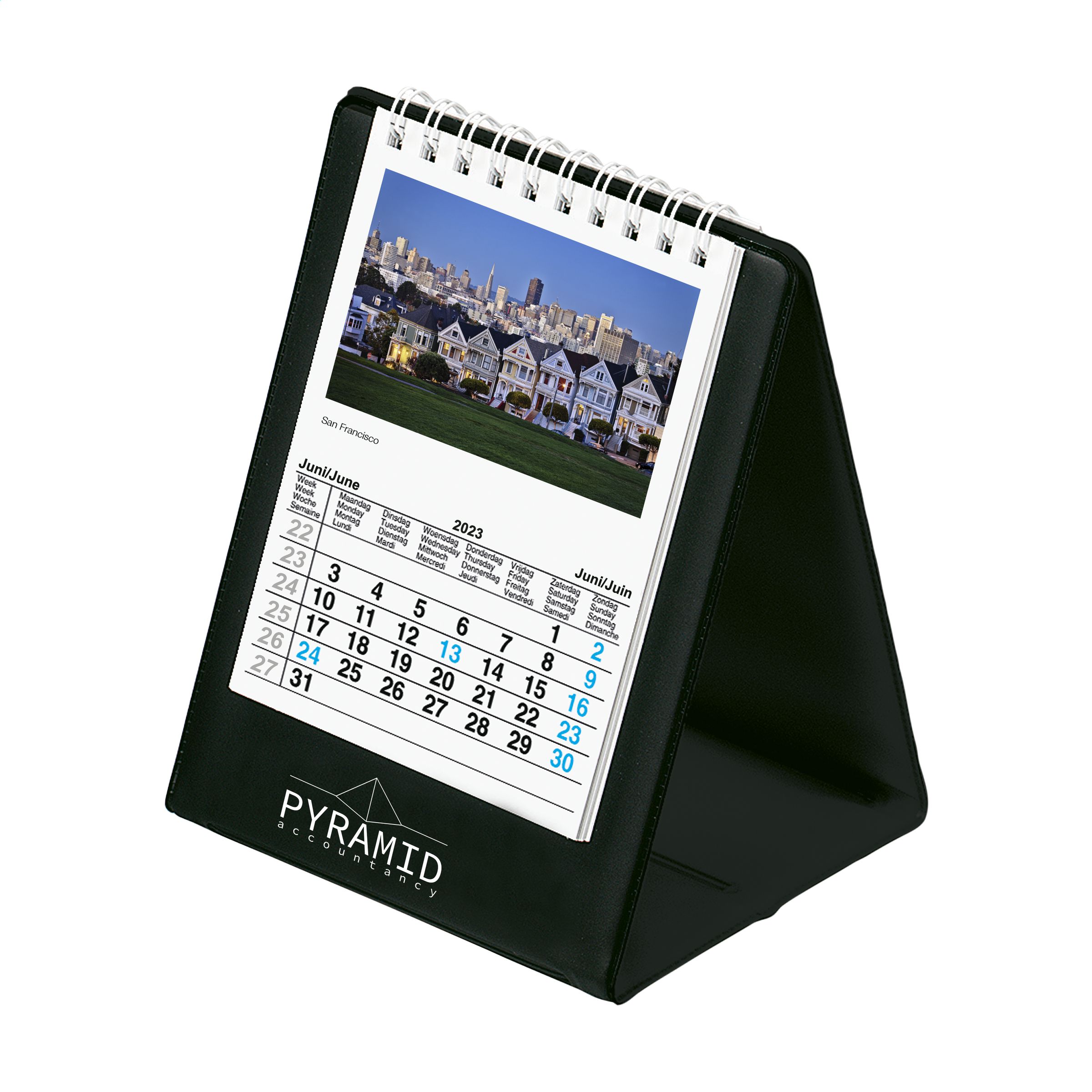 Calendario da scrivania linguistico con skyline - San Quirico d'Orcia