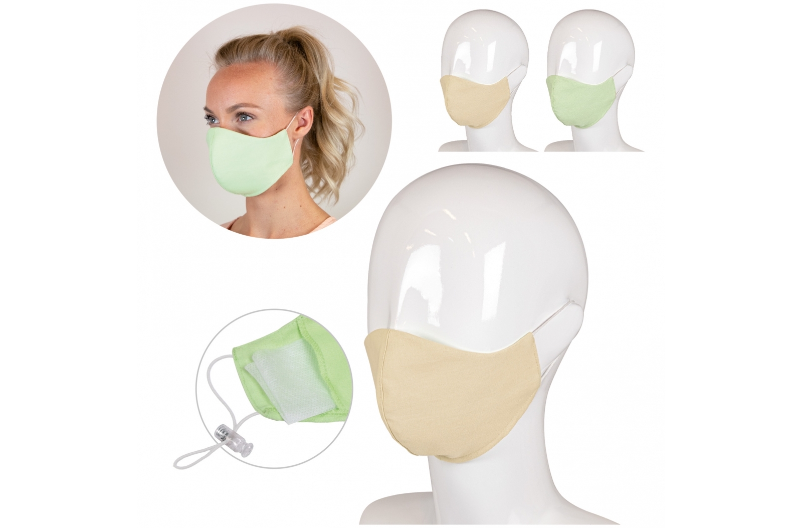Maschera per il viso in cotone a tre strati - Gubbio