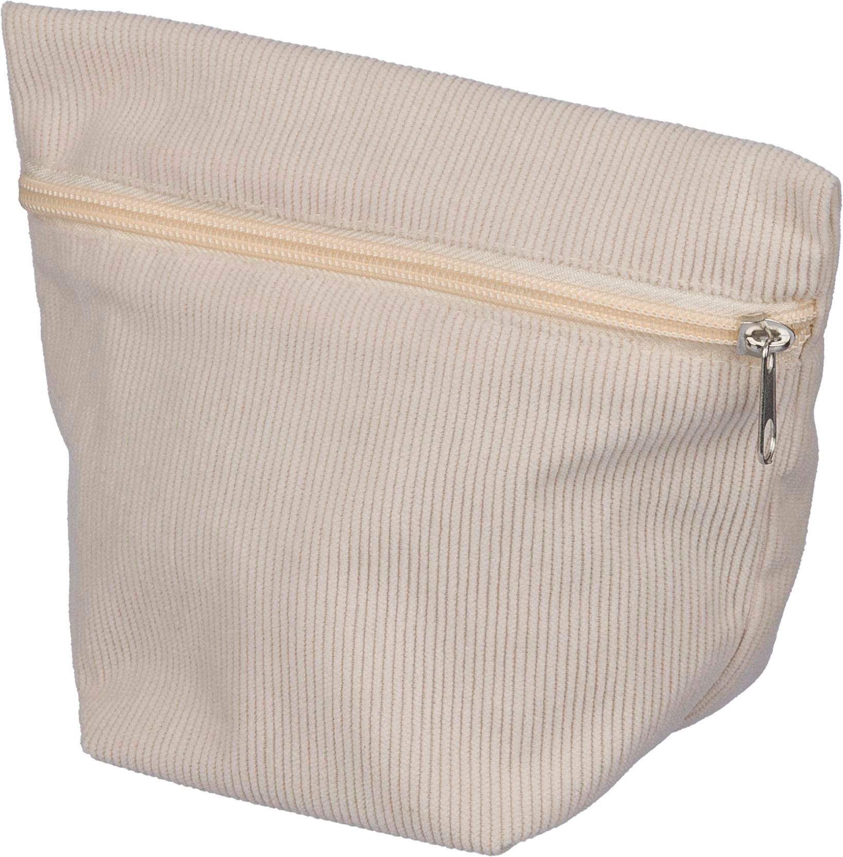 Astuccio cosmetico in velluto a coste con zip - Bornasco