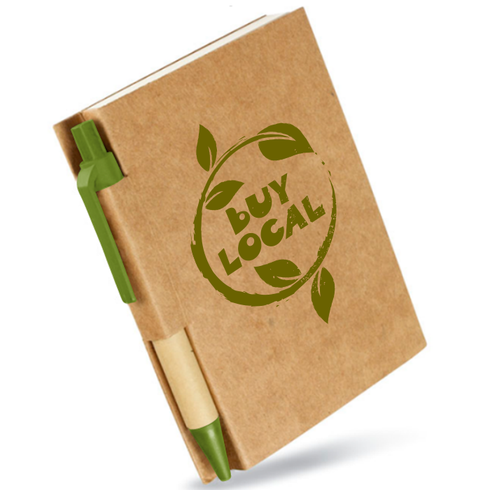 Set di quaderno di carta riciclata e penna abbinata - Livo
