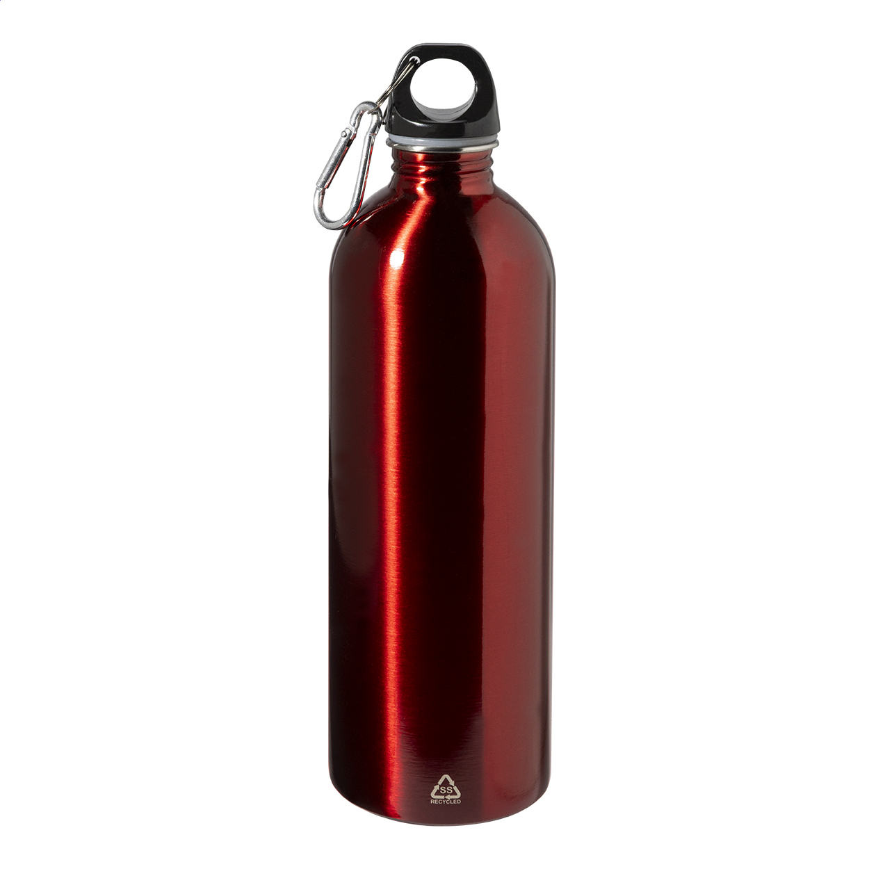 Borraccia Ressuto XL in acciaio riciclato con moschettone, 750 ml, con logo