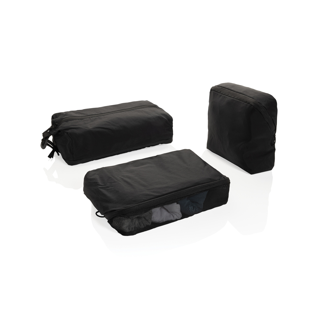 Set di packing cube KENTO URBAN in nylon riciclato RCS, 3 misure, logo