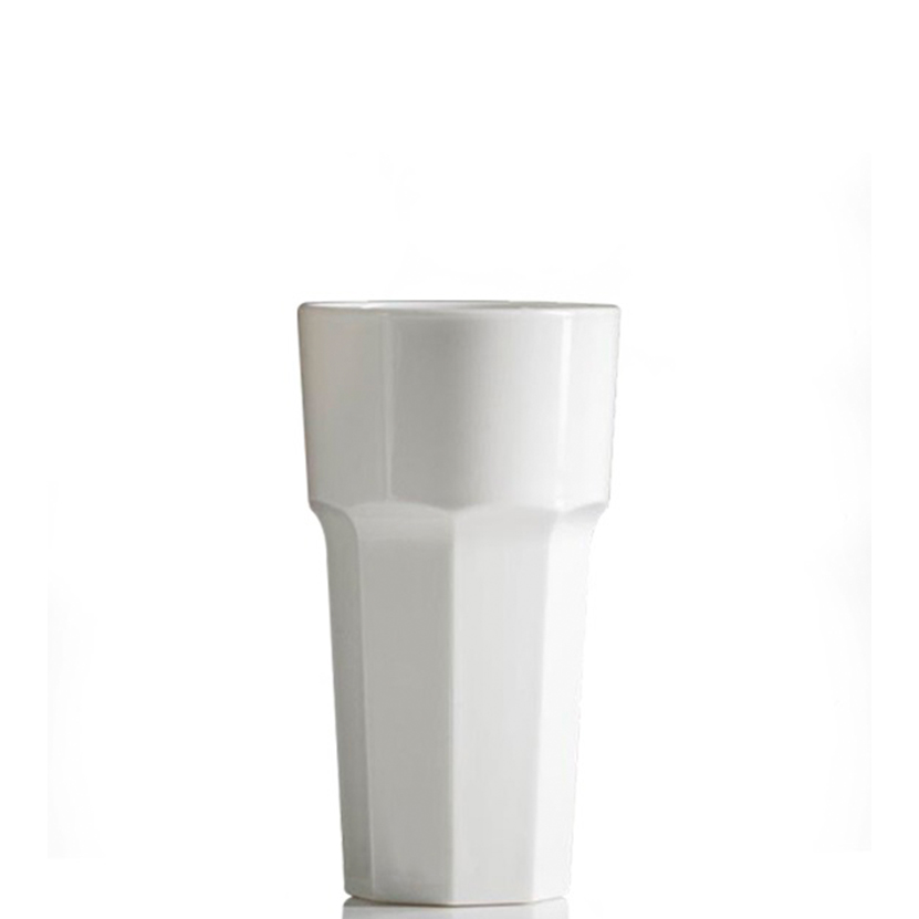 Bicchiere di plastica bianco personalizzato (34 cl) - Annick