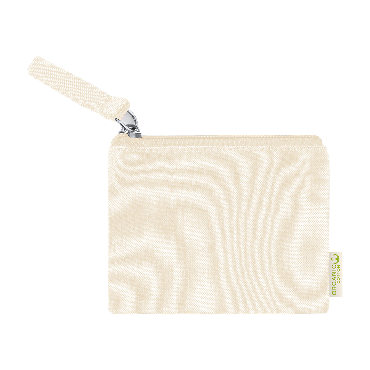 Portamonete con zip Florin in cotone 100% riciclato con logo