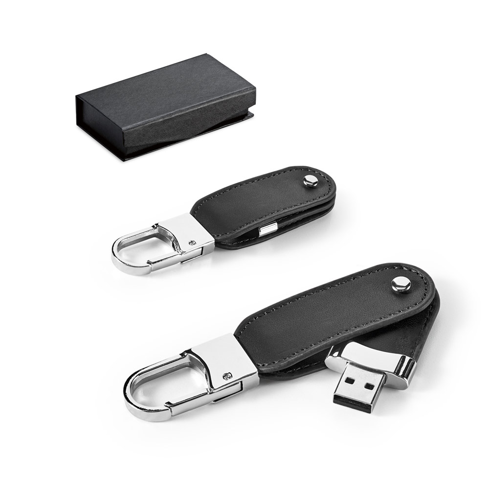 Chiavetta USB in PU da 8 GB con moschettone - Calenzano
