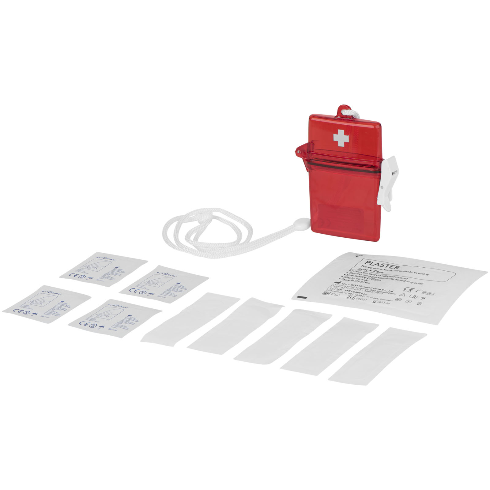Kit di pronto soccorso in scatola rossa trasparente - Belgioioso