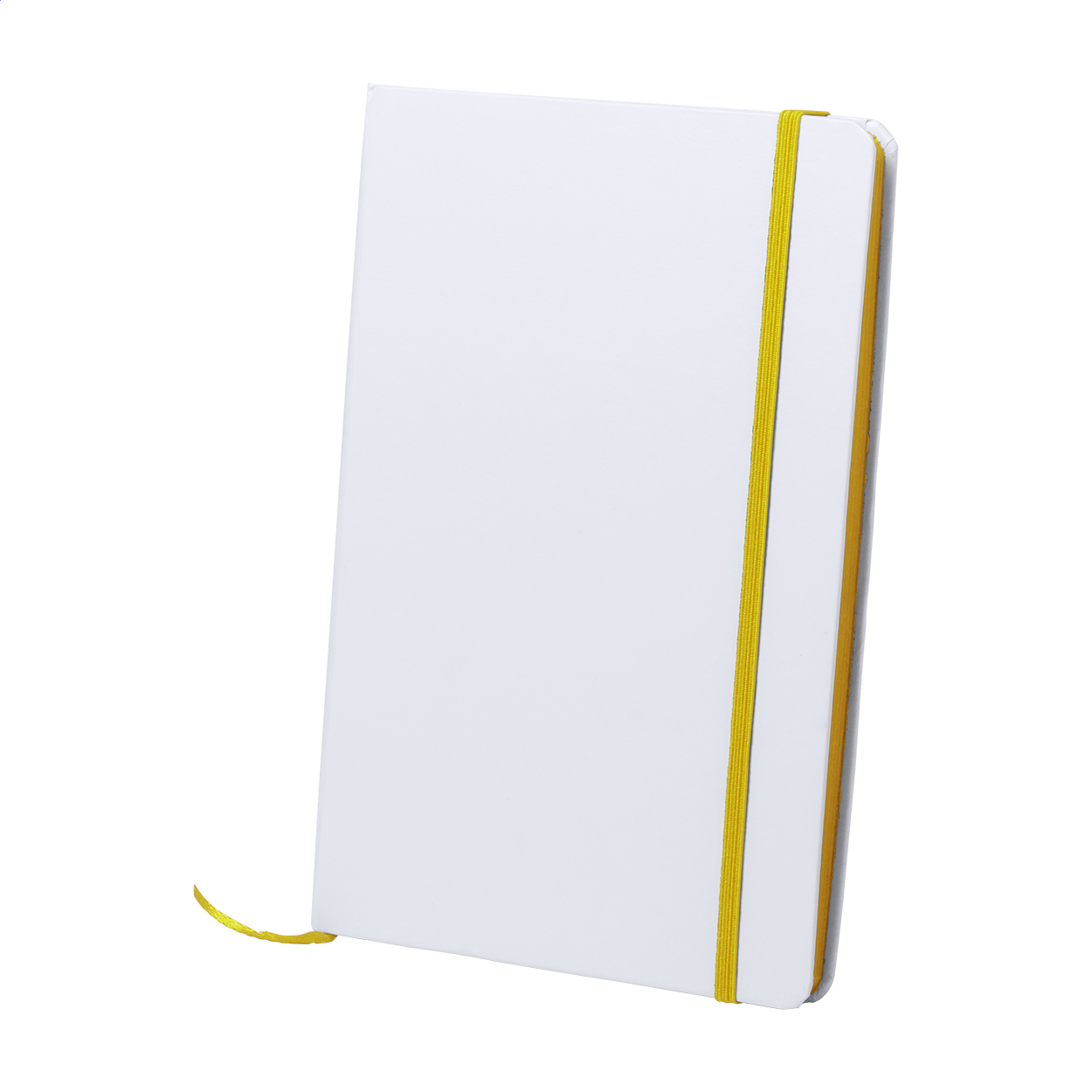 Quaderno A5 Pendula con 100 fogli bianchi ed elastico colorato e logo stampato con logo
