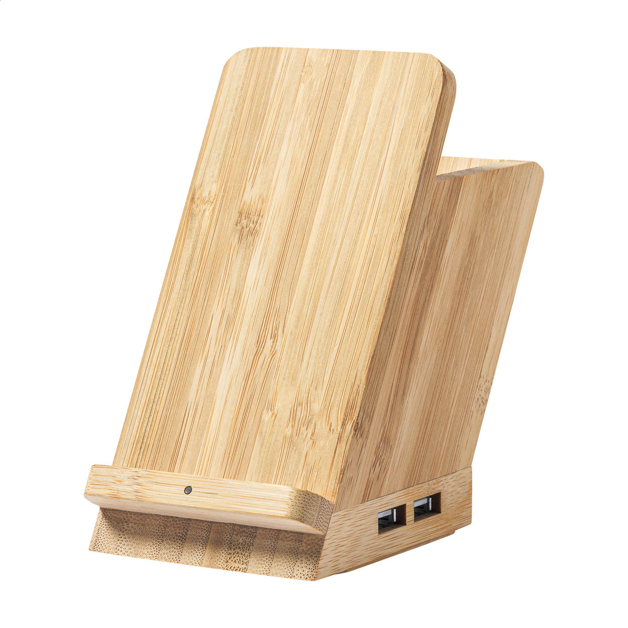 Portapenne multifunzione Eterna in bambù con caricatore wireless