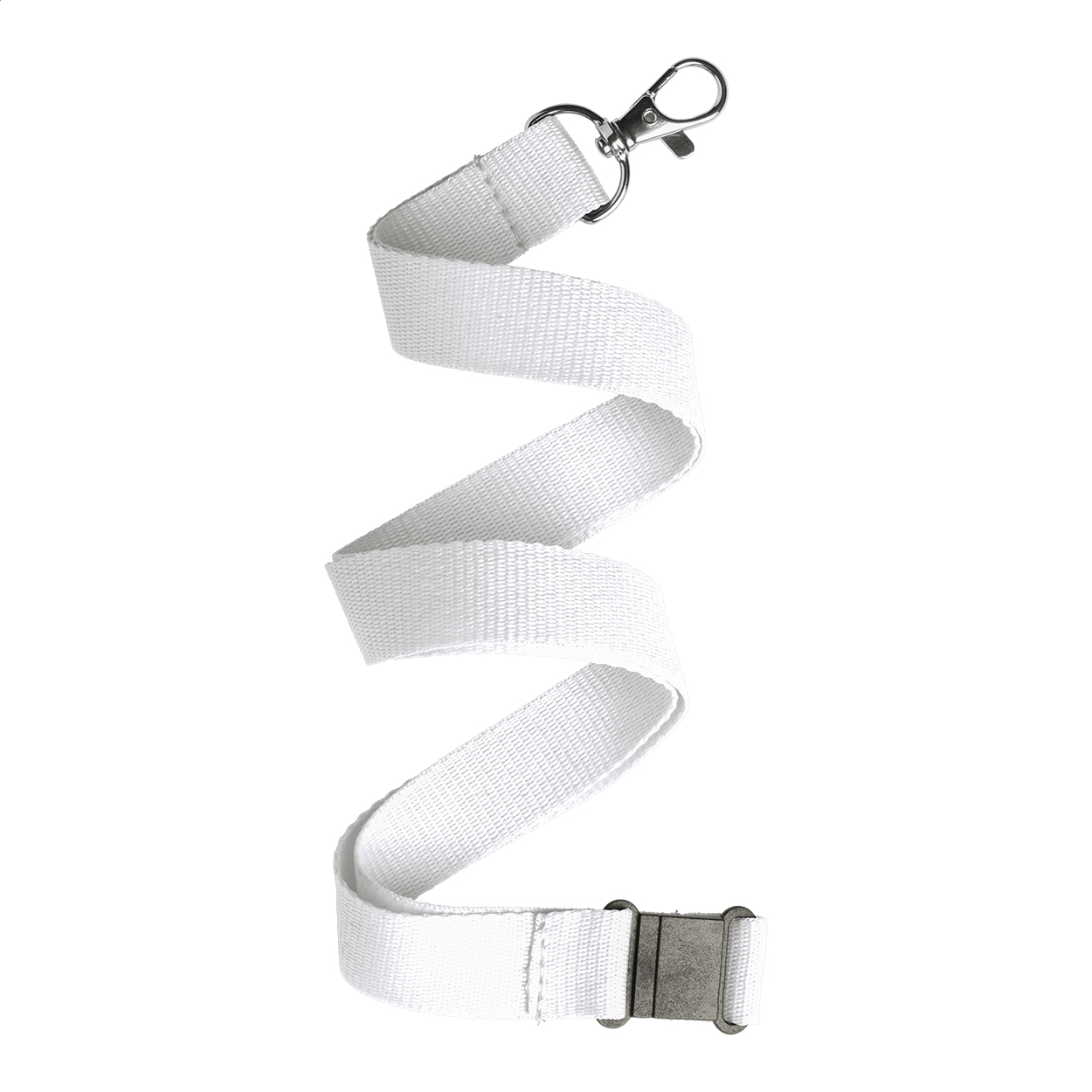 Lanyard Savent in poliestere con moschettone e sgancio di sicurezza stampato con logo