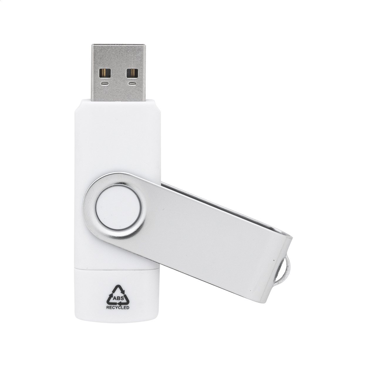 Chiavetta USB OTG TwistDrive Plus in ABS riciclato con USB e USB-C