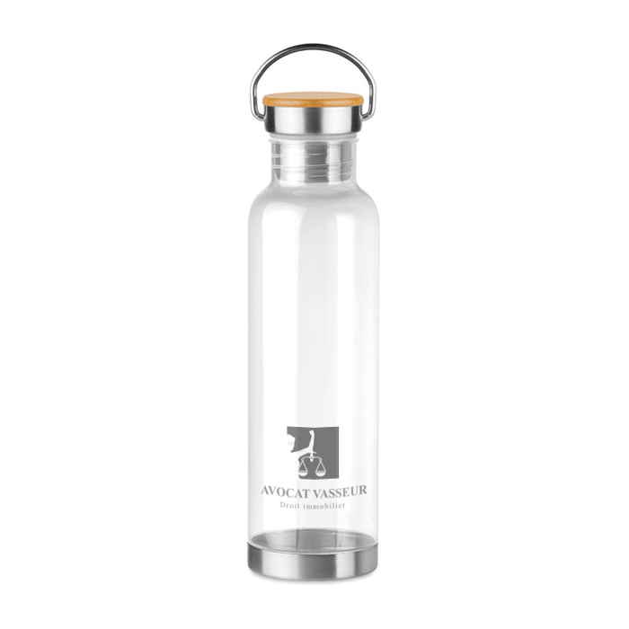 Bottiglia per bere Tritan senza BPA con dettaglio in bambù - Motta Visconti