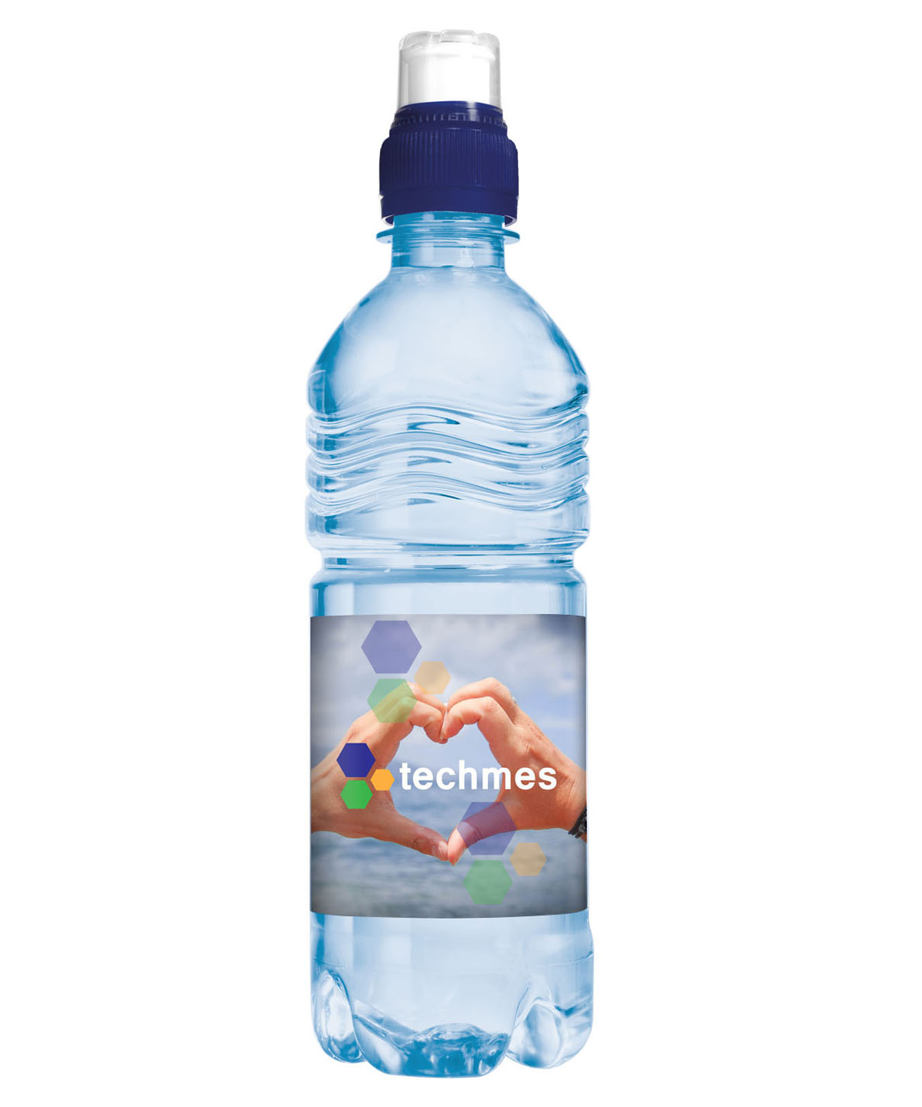 Bottiglia d'acqua di sorgente con tappo sportivo blu da 500 ml - Suvereto