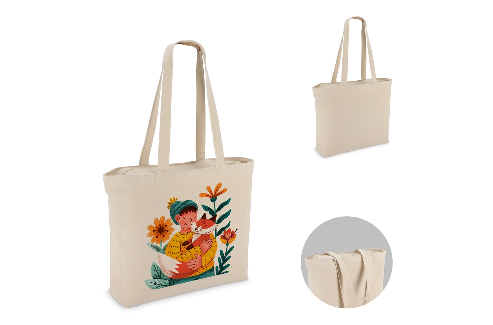 Borsa in Cotone Resistente con Cerniera - Cornovecchio